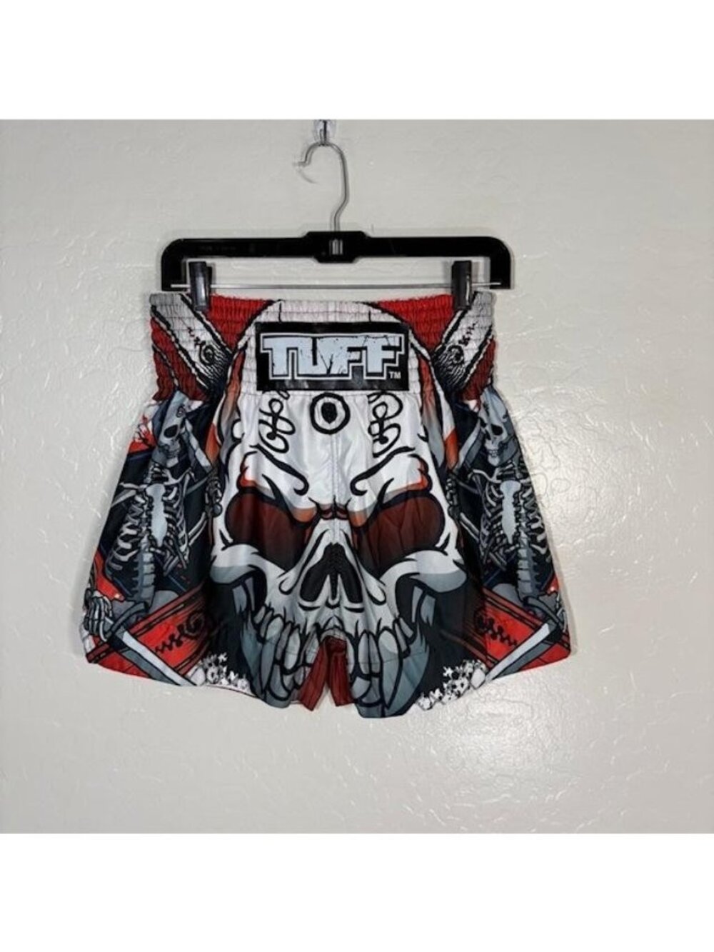 Tuff Shorts Mens Medium Multicolor Skull Skeleton Muay Thai 4 Inseam Gym MMA